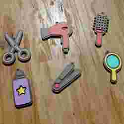 PACK 6 LLAVEROS / IMÁNES / KEYCHAIN / MAGNETS PROFESSIONS: HAIRDRESSING (STL AND 3MF)