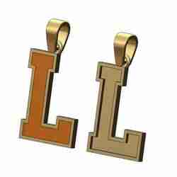 L enamel varsity letter sports letterman jersey pendant charm