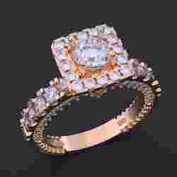 Solitaire Halo Diamond Ring