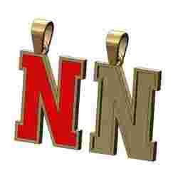 N enamel varsity letter sports letterman jersey pendant charm