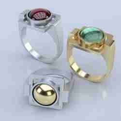 Geometric Unisex Ring with 10mm Gem | R18