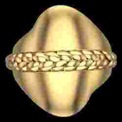 Bold Gold Chain Ring 3D Model | Modern Statement Jewelry | STL & 3DM Files with Supports | 3D Printable Ring Design-RB02-