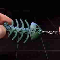 Flexi Flounder Bone Keychain