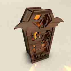 Coffin Lantern SVG - Halloween Spooky Bat & Skull Tealight Holder