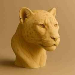 Leopard Bust – Realistic 3D Printable Sculpture