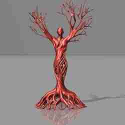 Whisper of Trees - Organic Human Tree Sculpture - "Roots and Rise" Modern Art 3D Print Model