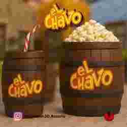 Chavo del 8 Barrel Combo Glass and Pochoclera