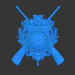 Hunting Rifle Wall Clock 3D Model | Gun-Themed Decorative STL for CNC & 3D Printing