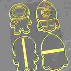 cutting astronaut, rocket, rocket, planet