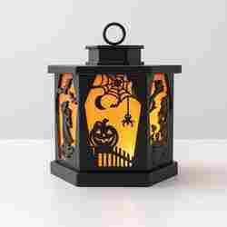 Halloween Candle Tea Light Holder | 3 Lantern: Witch, Pumpkin, Jack Skeleton | Haunted House Decor Lamp