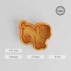Dachshund Cookie Cutter & Stamp Set, Sausage Dog Shape, Fondant Baking Tools, 6-Piece S/M/L Pack, Animal Pet Lover Gift