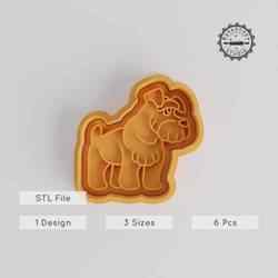 Giant Schnauzer Shape Cutter & Stamp Set, Cookie & Fondant Design, 3 Sizes, Perfect for Pet Lovers
