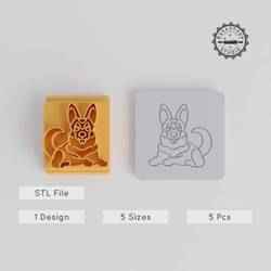 German Shepherd Stamp Tile Set, 5 Sizes, Ideal for Clay, Cookies & Fondant Crafting