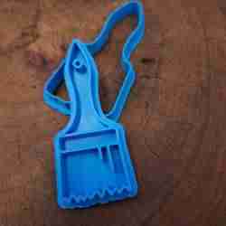 Paintbrush Cookie Cutter STL – Artistic Biscuit Cutter with Brush Stamp