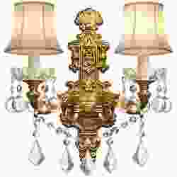 Golden Sconce Wall lamp classic style with crystal lampshade 3D model