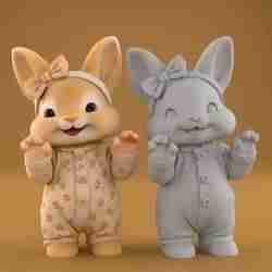 Charming 3D Bunny Figurine for Joyful Decor