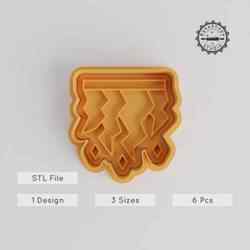 Icicle Shape Cutter & Stamp Set, Frost Spike Winter Design, Cookie & Fondant Decor, 6 Piece Bundle, S/M/L Sizes