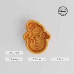 Snowman Shape Cutter & Stamp Set, Perfect for Cookies & Fondant, 3 Sizes, Winter & Christmas Baking Decor