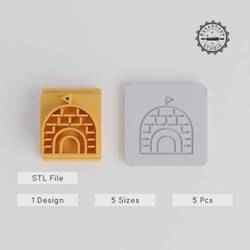 Igloo Stamp Tile Set, 5 Sizes, Perfect for Clay & Cookies, Arctic Dome Design, Polar Home Motif