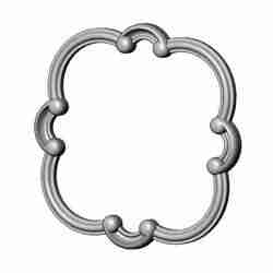 Rounded square carved detailed corner scroll arc frame relief 3D print model