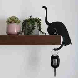 Cat Shelf Key Holder – Whimsical Minimalist Decor