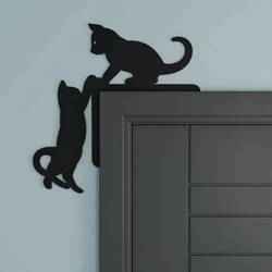 Cat Duo Over the Door – Playful Silhouette Wall Art