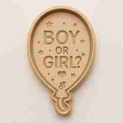 🎈 Gender Reveal Cookie Cutter with Stamp – Balloon Design