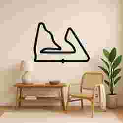Long Curve Track Outline - Wall Art Onecolor