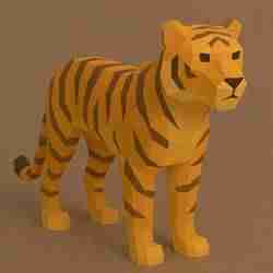 Low Poly Tiger 3D Model – STL File for 3D Printing