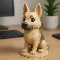German Shepherd Figurine – STL File for 3D Printing