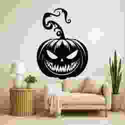 Halloween Evil Pumpkin Grin - Wall Art Multicolor