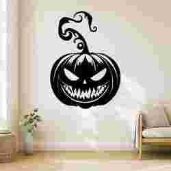 Halloween Evil Pumpkin Grin - Wall Art Onecolor