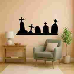 Halloween Graveyard Silhouette - Wall Art Multicolor