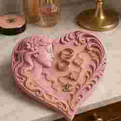 Art Nouveau Heart Jewelry Tray Vanity Organizer