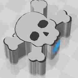 Crossbones Straw Charm