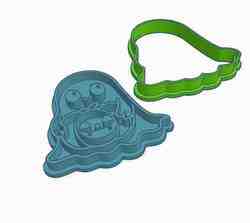 Ghost with Pumpkin Cookie & Playdough Cutter + Stamp STL - Halloween Digital File