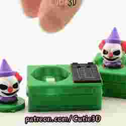 Cutie3D Spooky Dumpster Clown Keycap Fidget Clicker Keychain - Cute Backpack Keychain