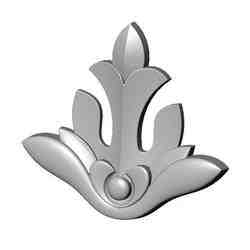 Floral motif rosette applique carving molding relief onlay 3D print model
