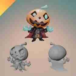 Pumpkin Monster Halloween Decoration – 3D Printable Pumpkin-Headed Monster for Spooky Displays and Collectibles