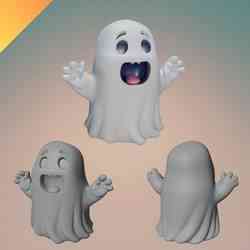 Ghost Halloween Decoration – 3D Printable Spooky Ghost Figurine for Cute and Creepy Decor