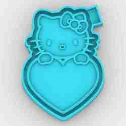 Hello Kitty, love, heart - freshie mold - STL for silicone mold