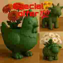 🐓🐐🐑 Farm Animal Planter Bundle – Chicken, Goat & Sheep (STL)
