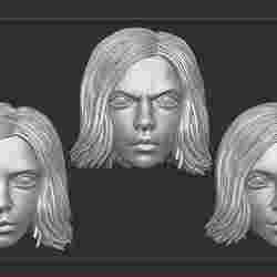 Alita battle angel 2019 tripack of heads for articulated action figures.