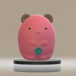 cute pink pig 3d printable model