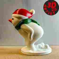 Pooping Snowman Figurine