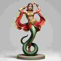 2259 Indian Serpent Woman Dancer on Pedestal, magic, dragon, serpent, mask, gnome, gorgon, venetian carnival, wild, fox, monster, cat, fair, witch, werewolf, horror, beast, snake, troll, skeleton dance