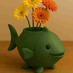 Smiling Fish Planter – Cute 3D Printable Vase