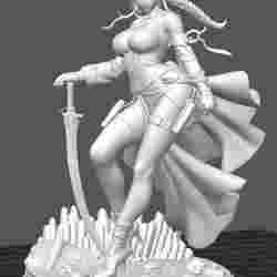 Warrior Woman with Stand