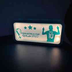Leo Messi illuminated sign