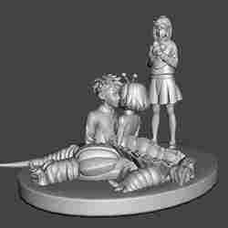 Dandadan - 3D Printable Diorama - Okarun and Vamola